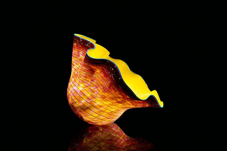 Dale Chihuly, Golden Yellow Macchia with Turquoise Blue Lip Wrap
1995, Glass