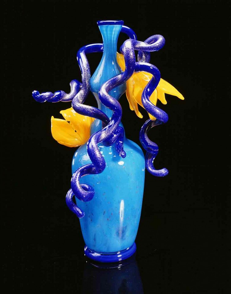 Dale Chihuly, Cerulean Blue Piccolo Venetian with Coils and Yellow Flowers
1995, Glass