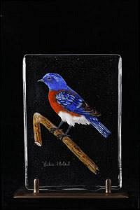 Mace Kirkpatrick, Bird Page: Western Blue Bird
2009, Glass