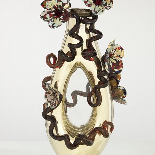 Gold Venetian with Deep Wine Flowers 10.478.v1, 2010, Glass,73.66 x 35.56 x 27.94 cm (2)